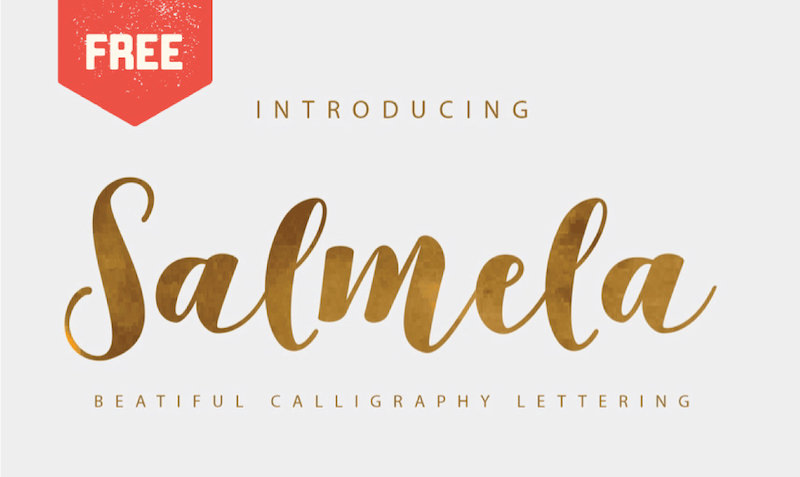 salmela free calligraphy font