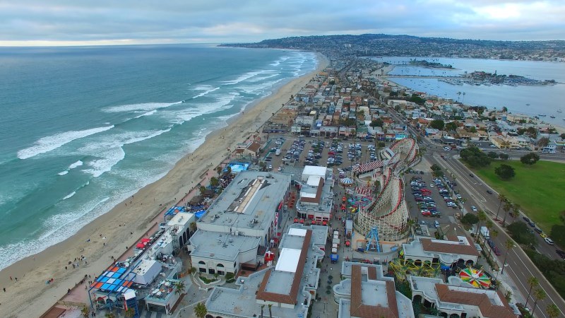 Coastline Beach City Sunset Video Footage