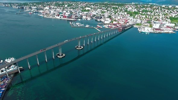 Bridge of City Tromso Norway