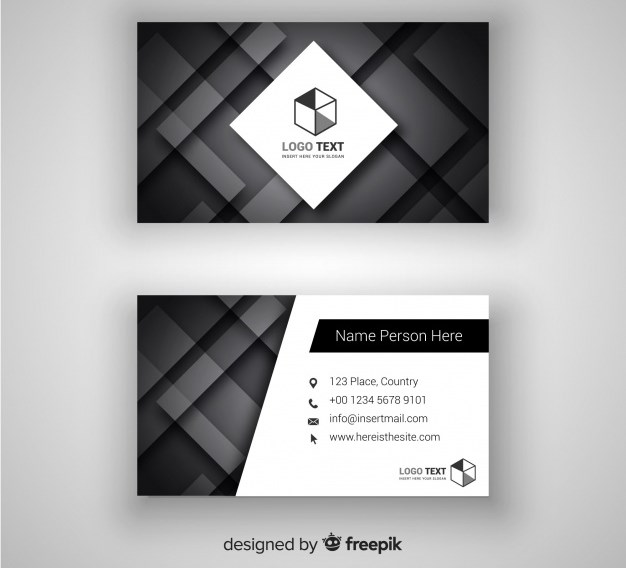 Abstract Business Card Template with Geometric Design