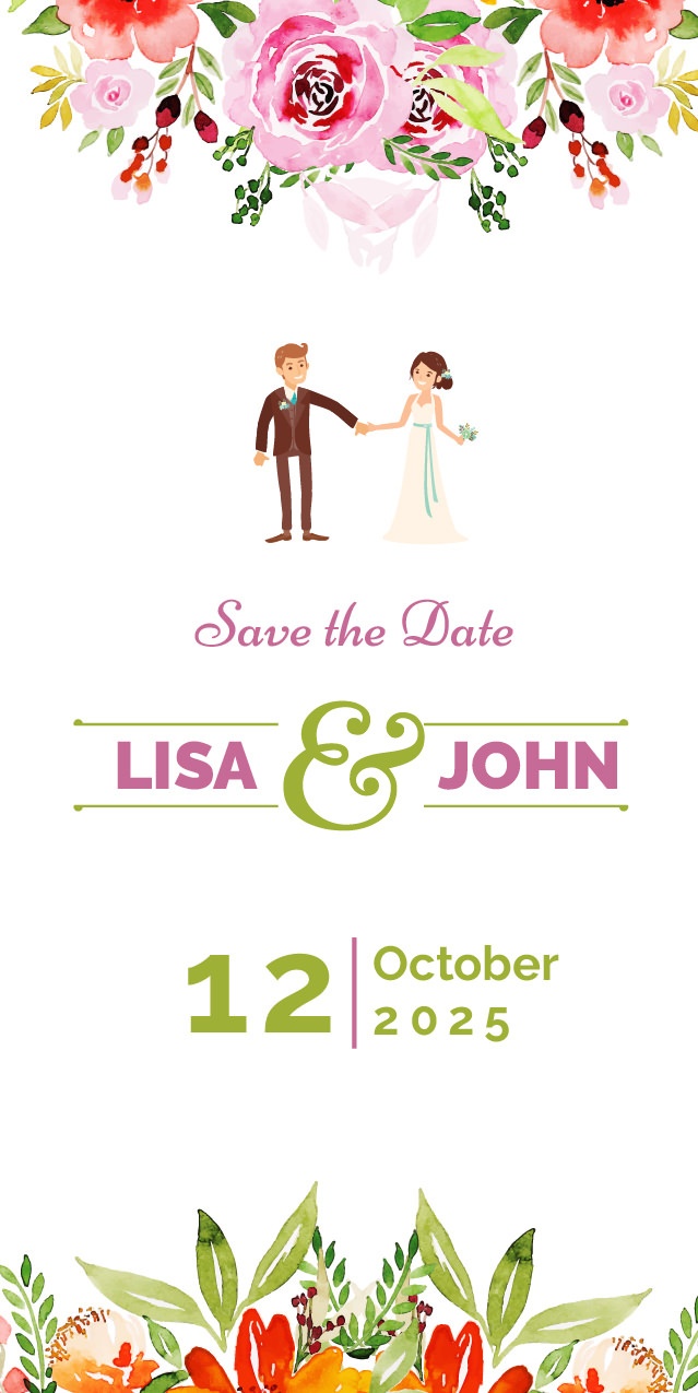 save the date wedding tag template