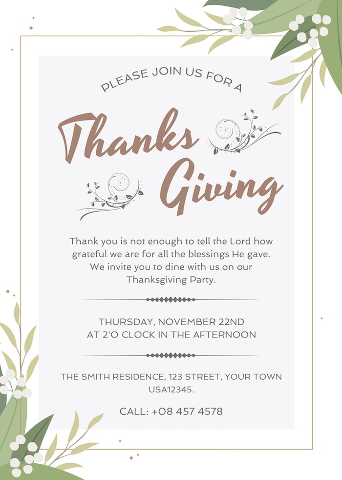 thanksgiving party psd template