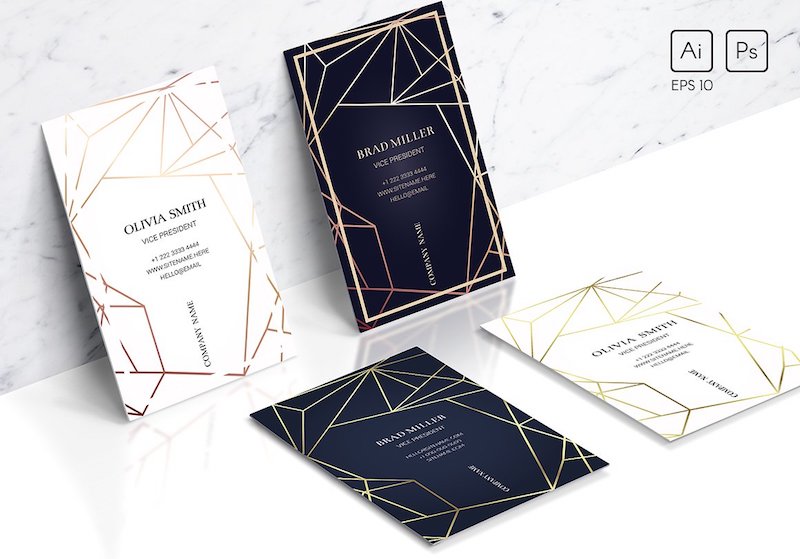 geometric business card template eps