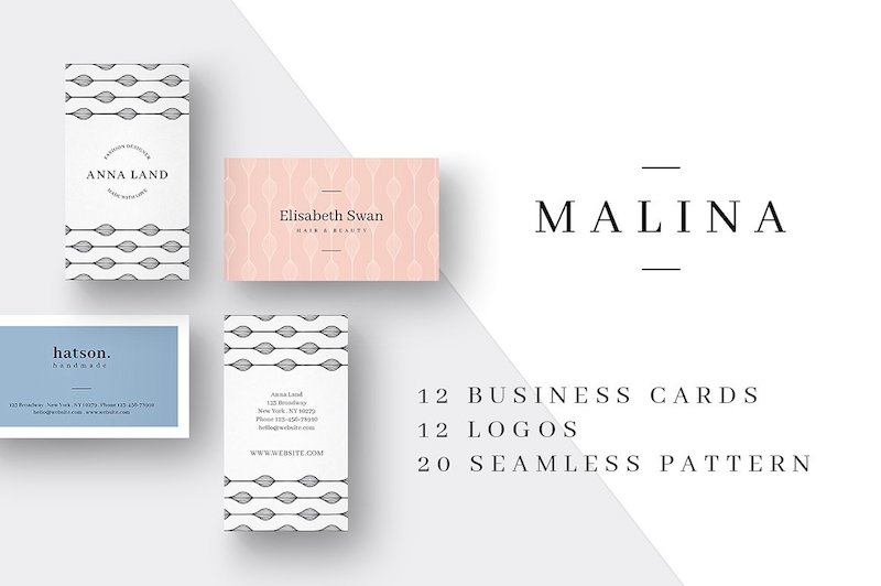 malina business cards logos pack