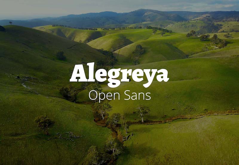 alegreya with open sans font