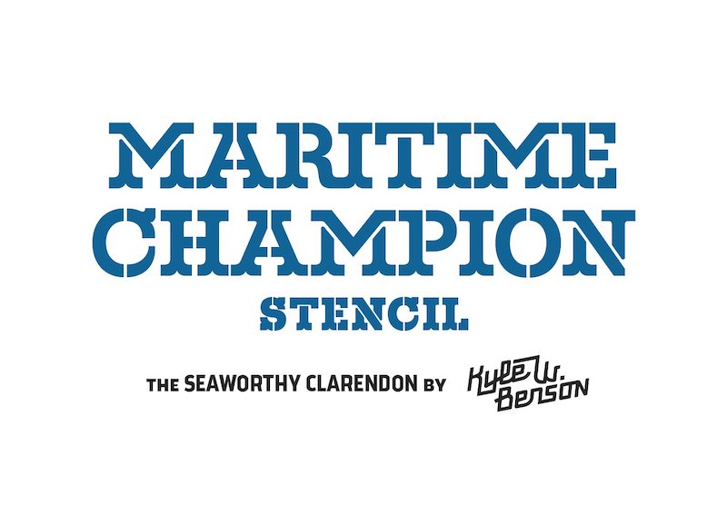 maritime champion stencil font