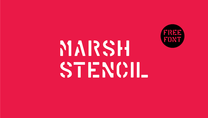 marsh stencil free font