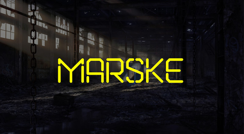 marske free stencil display font