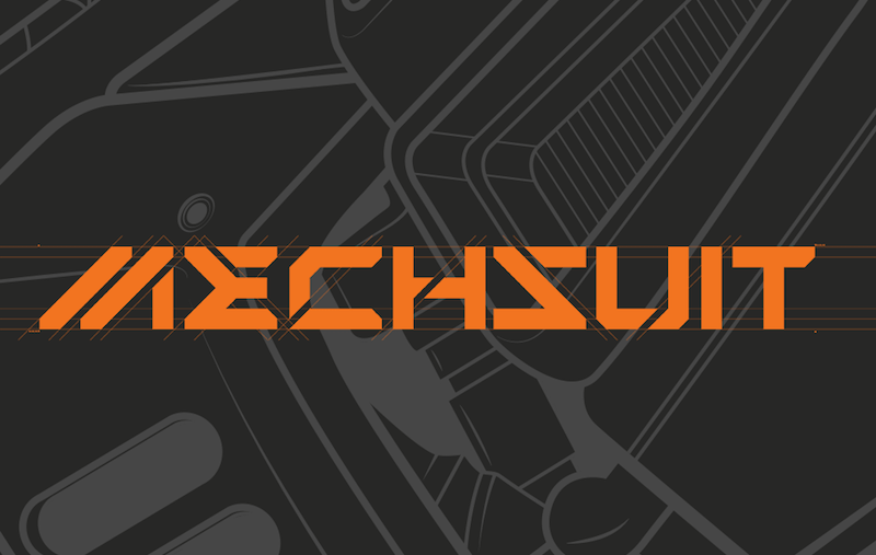 mechsuit free sci fi stencil font