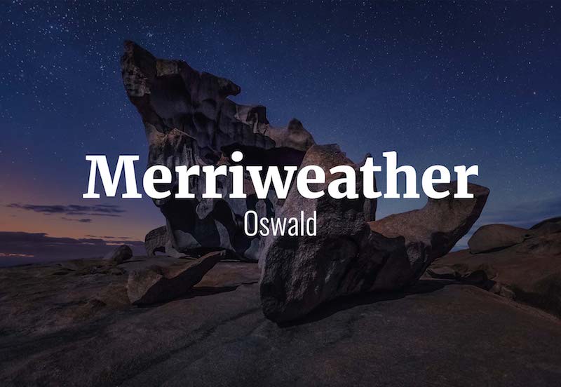 merriweather oswald fonts