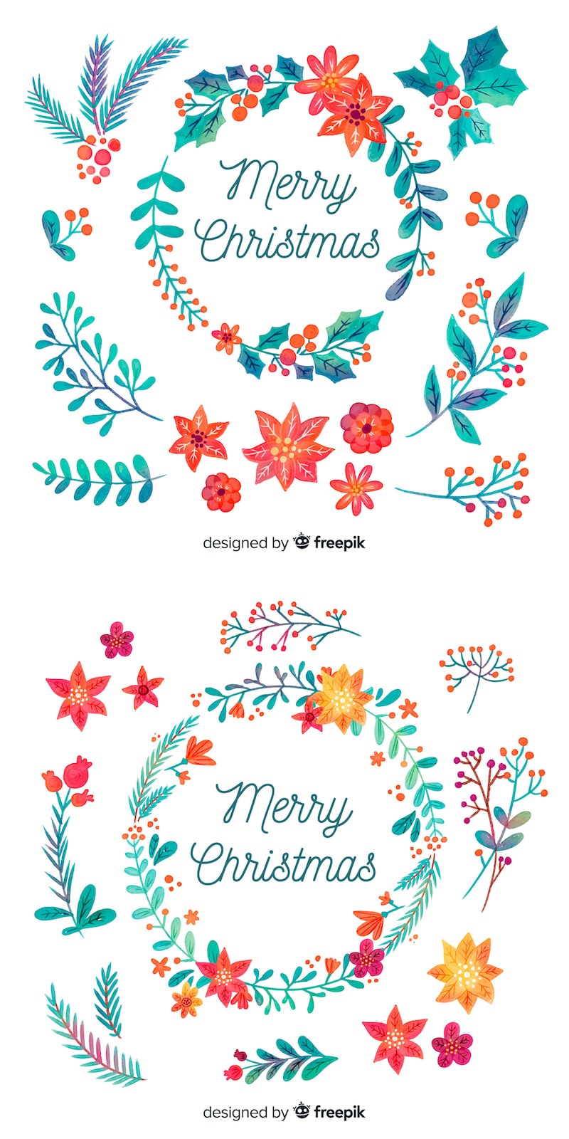 free watercolor christmas wreaths