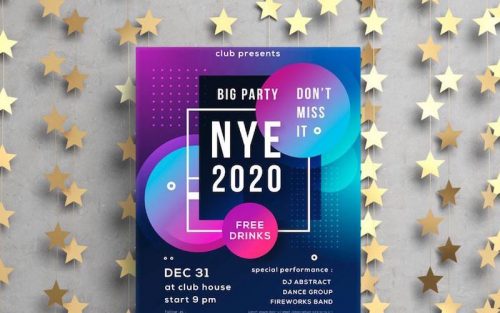 free new year poster templates vector