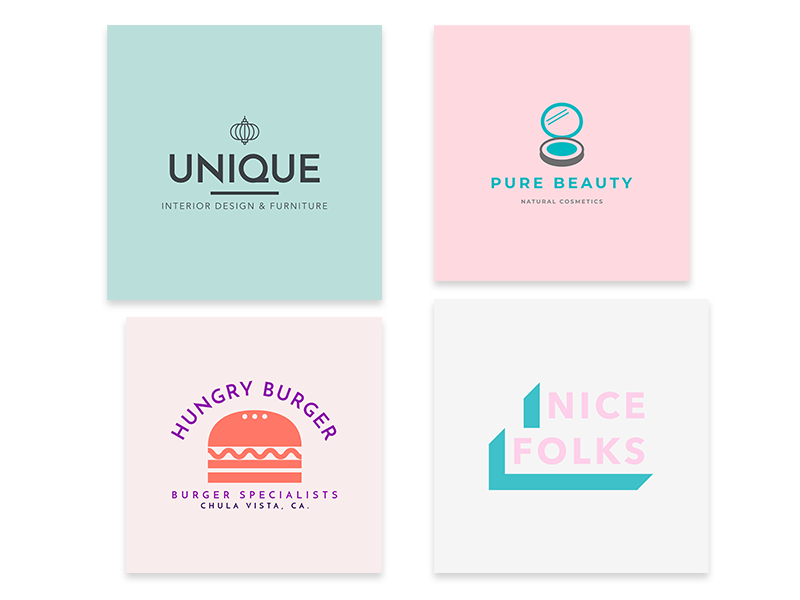 minimal logos pastel colors