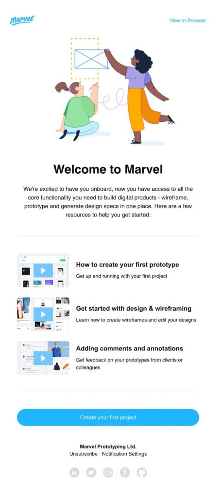 marvel onboarding email