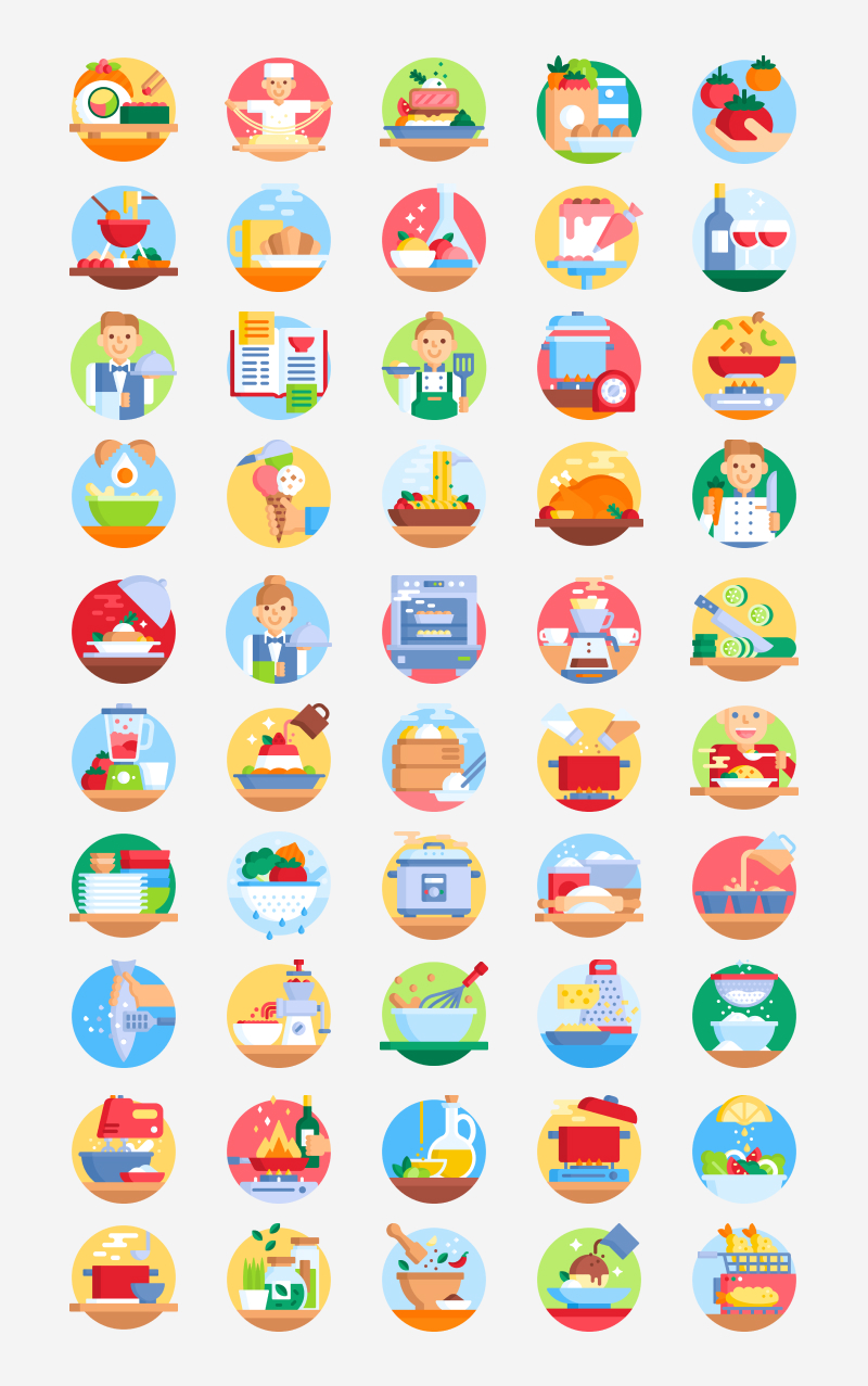 free gastronomy icons svg preview