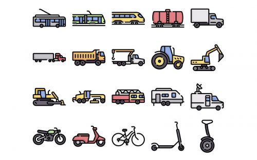 free transportation vehicle icons