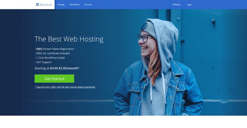 bluehost hosting home