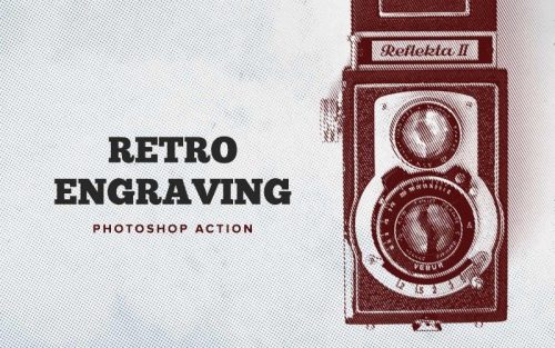 free retro engraving photoshop action