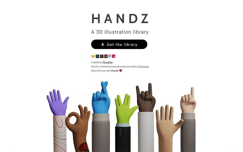 3D Hands gestures illustrations