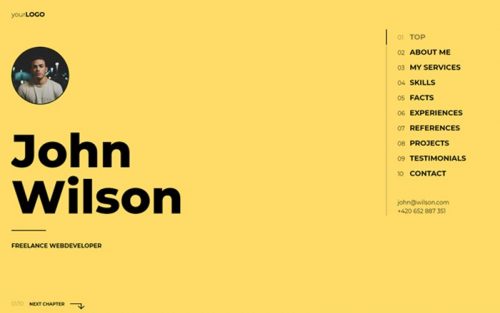 30+ Professional HTML & CSS Resume Templates for Free Download (and ...