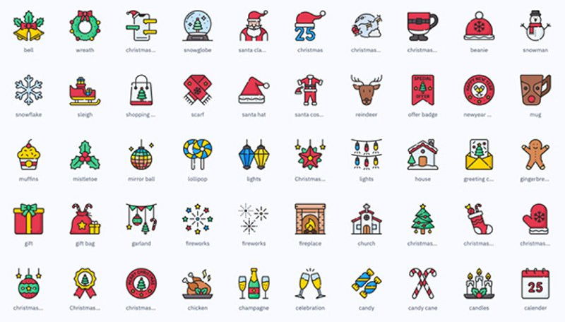 150 free christmas icons