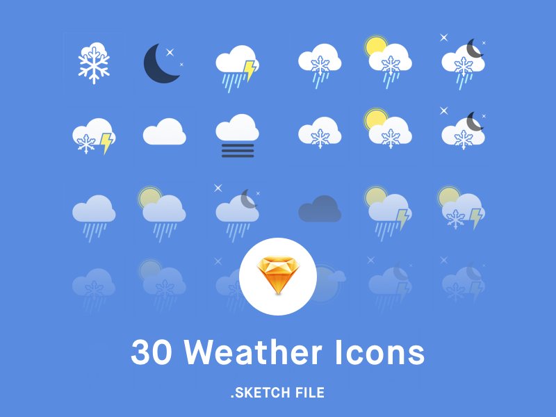 30 Weather Icons sketch