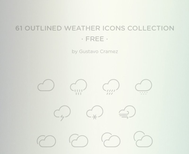 61 Outlined Weather Icons