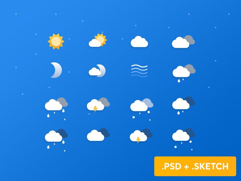 14 Free Weather Icon Sets for your Apps & Websites - Super Dev Resources