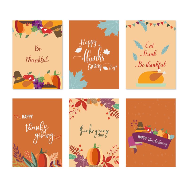 Set of Thanksgiving Cards