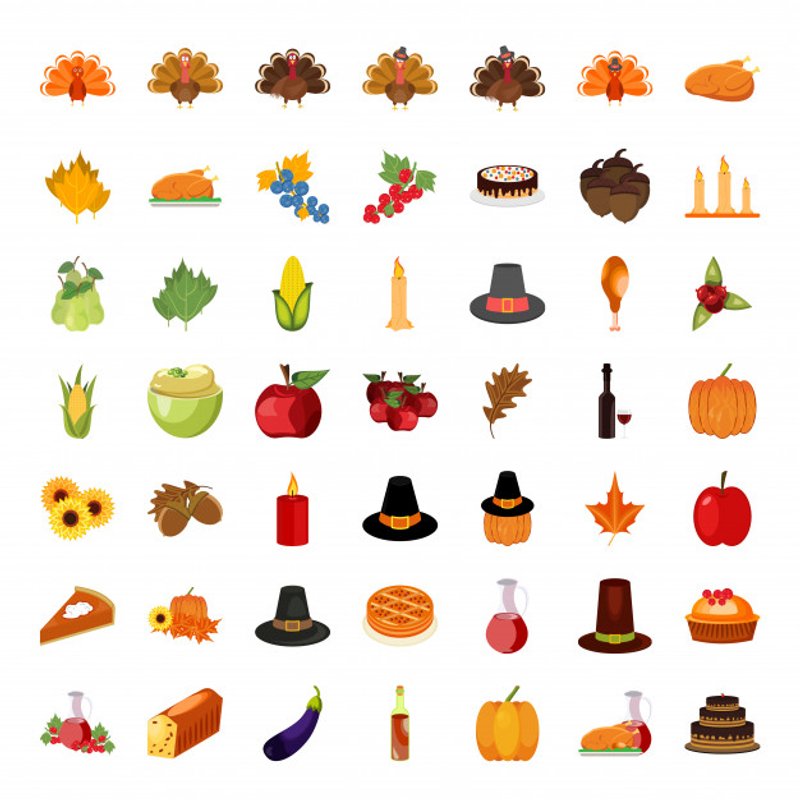 colorful thanksgiving icons