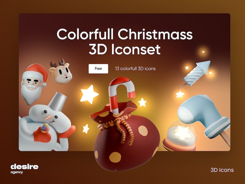 free colorful christmas d iconset png blender