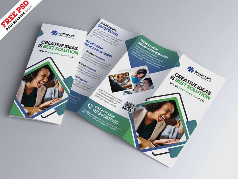 free modern tri fold brochure