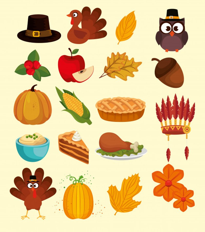 free vector thanksgiving icons