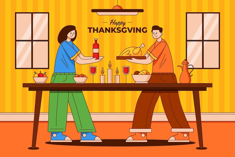 happy thanksgiving illustration