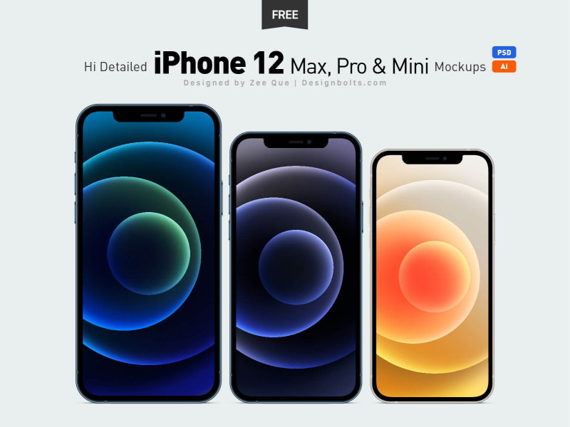 iPhone 12 Max Pro Mini Mockup PSD