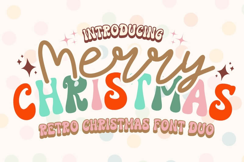 merry christmas retro font duo