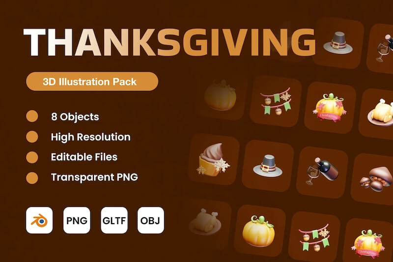 thanksgiving d illustration pack