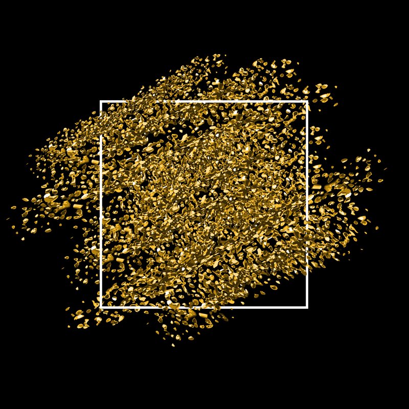 Gold glitter background with frame