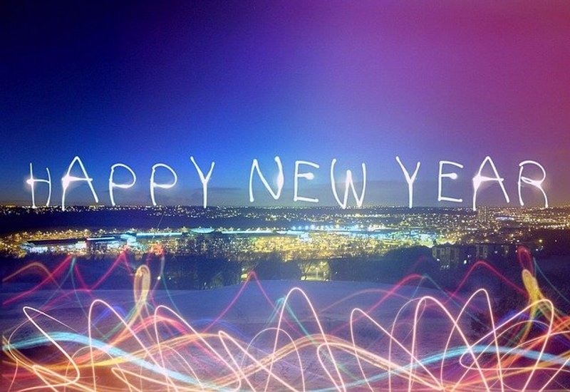 Happy New Year cityscape image