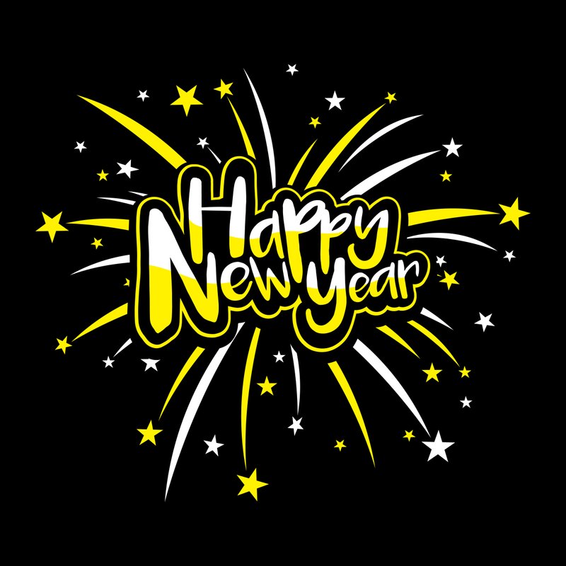 Happy New Year text vector