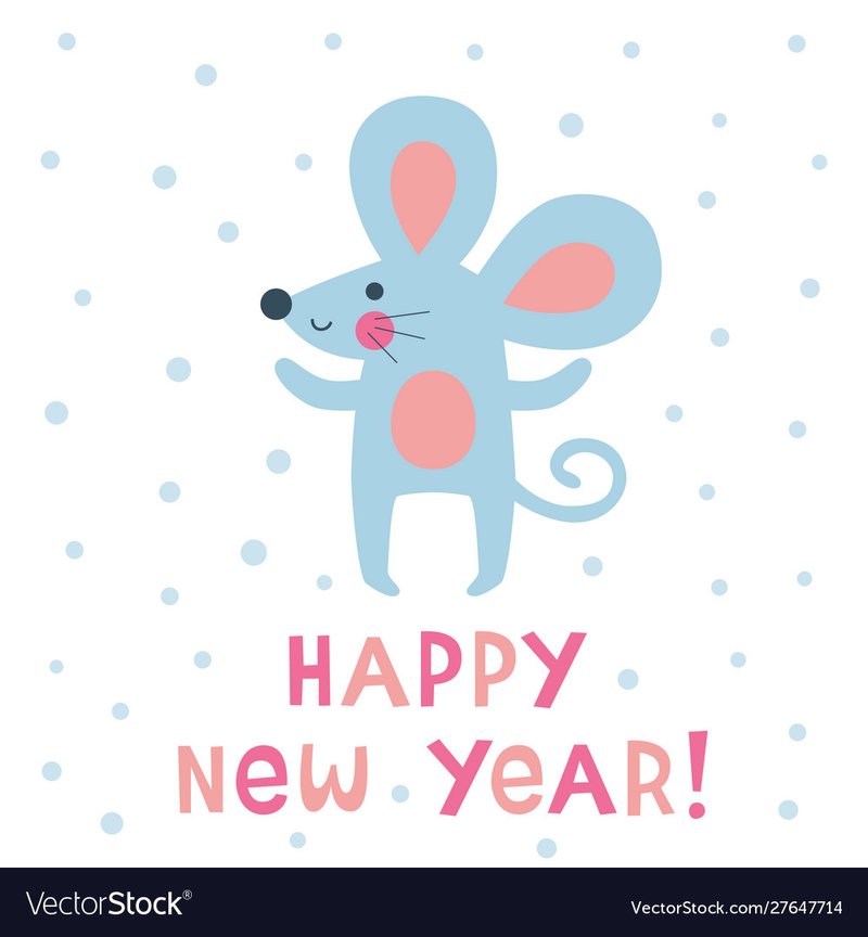 Happy new year greeting mouse