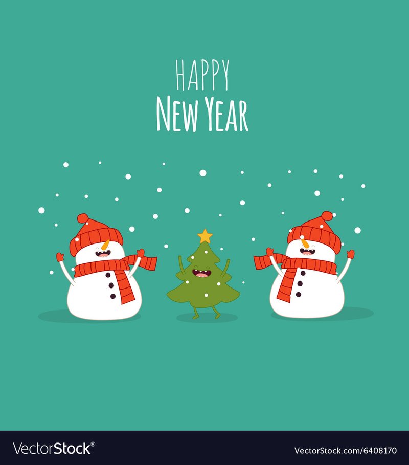 Happy newyear card snowman