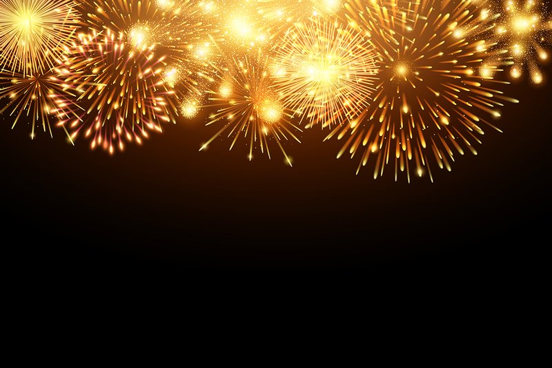 golden firework background vector