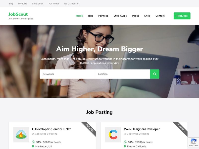 16 JobScout WordPress theme