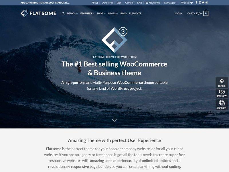 Flatsome WooCommerce Popular WordPress theme