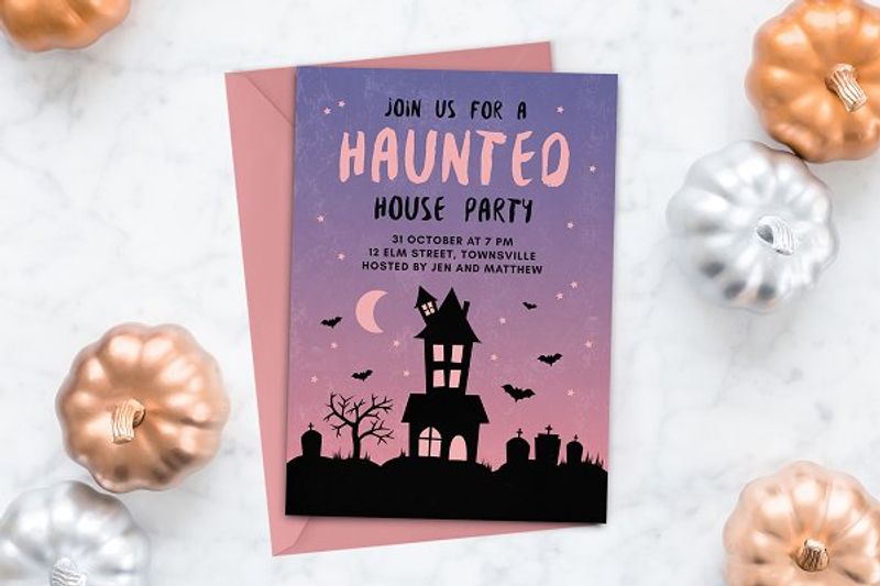 Halloween Invitation Haunted House