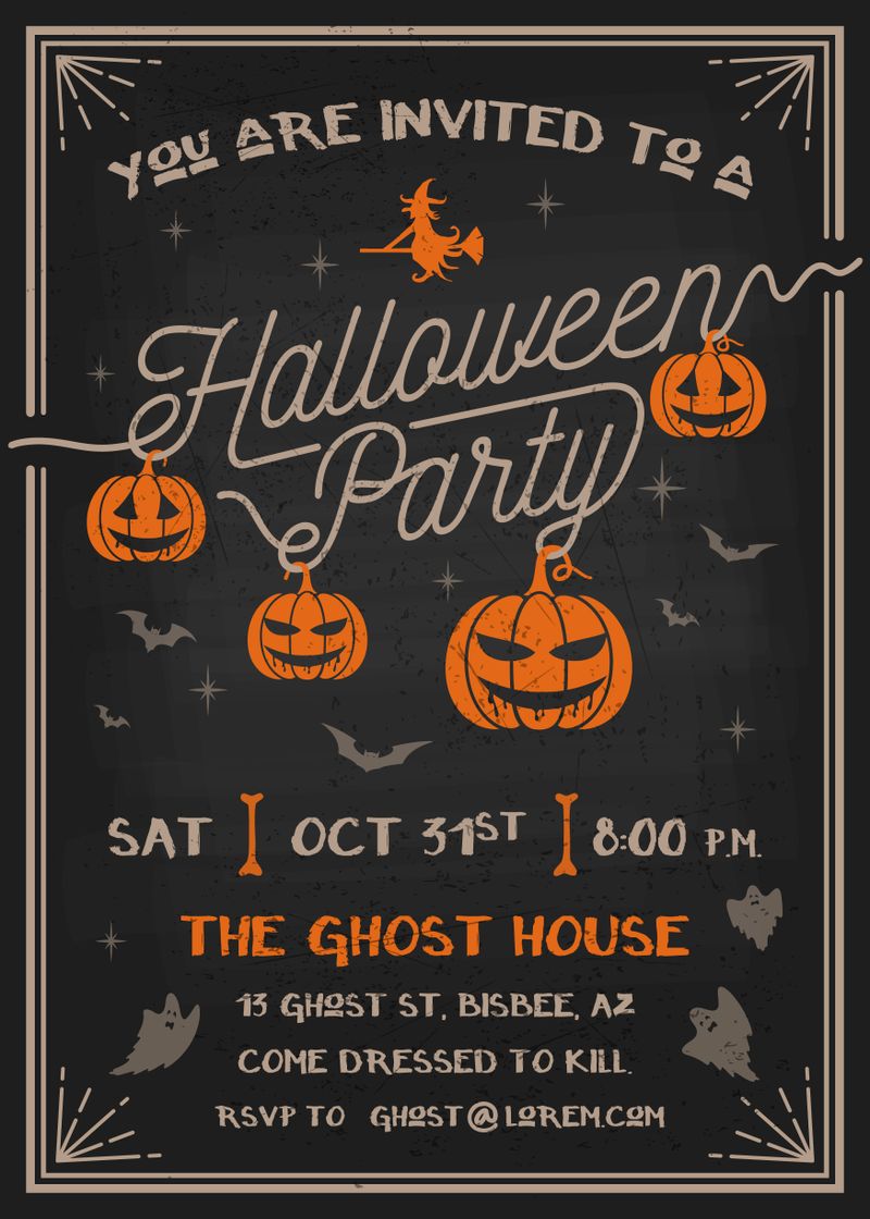 Typography Halloween Party Invitation