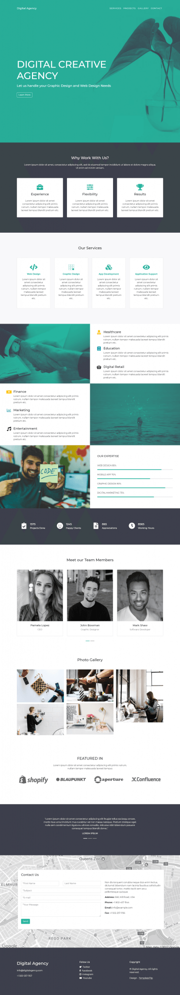 Free Creative Digital Agency Website Template built with Bootstrap ...