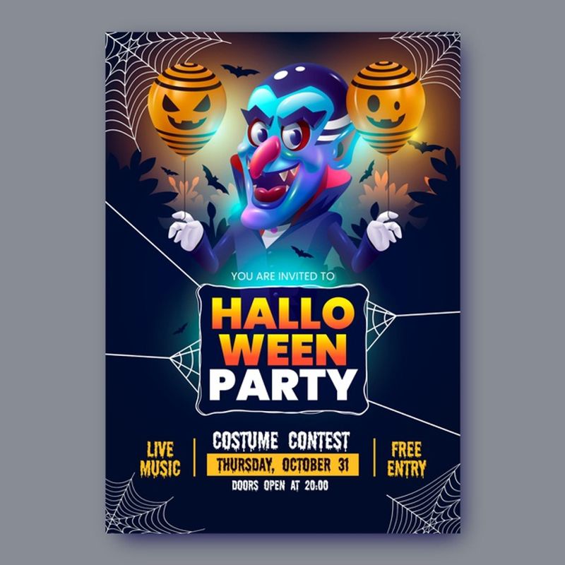 realistic halloween party poster vector