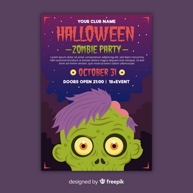 zombie halloween party flyer